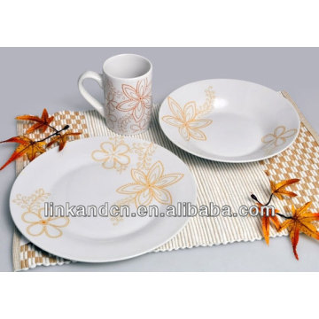 KC-00150/porcelain dinner set/yellow leaf design